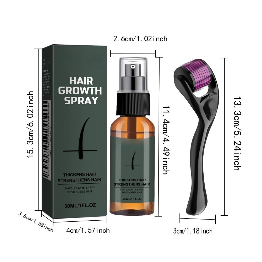 Beard Growth Kit Derma Roller Titanium Needles Hair Oil Microneedle Men US Ship