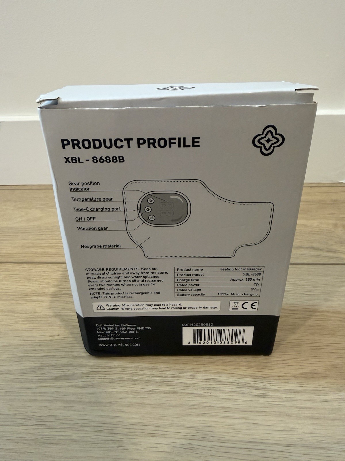 EMSense XBL-8688B Heating Foot Massager for Therapy