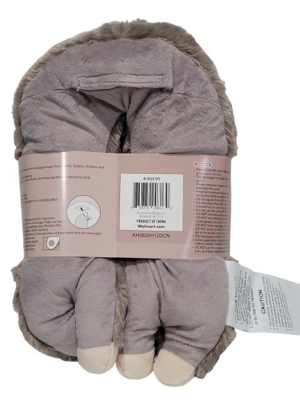 Plush Sloth Vibrating Neck Massager Pillow Wrap Soft Portable Muscle Relax Gift