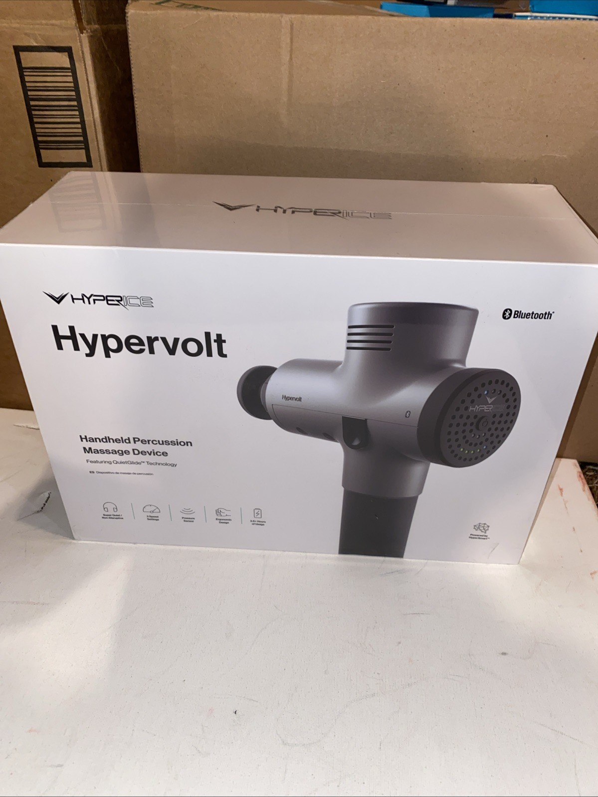 HyperIce-Hypervolt BT Bluetooth Percussion Massage Device-Silver (New Unopened)