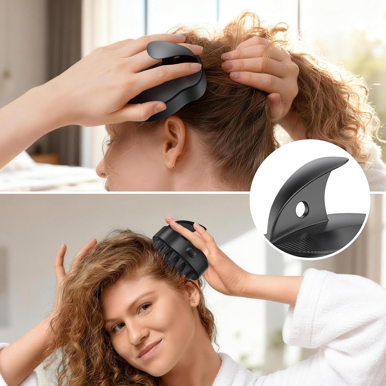 Electric Scalp Head Massager Cordless Hair Head Massager 3-Level Vibration Wet