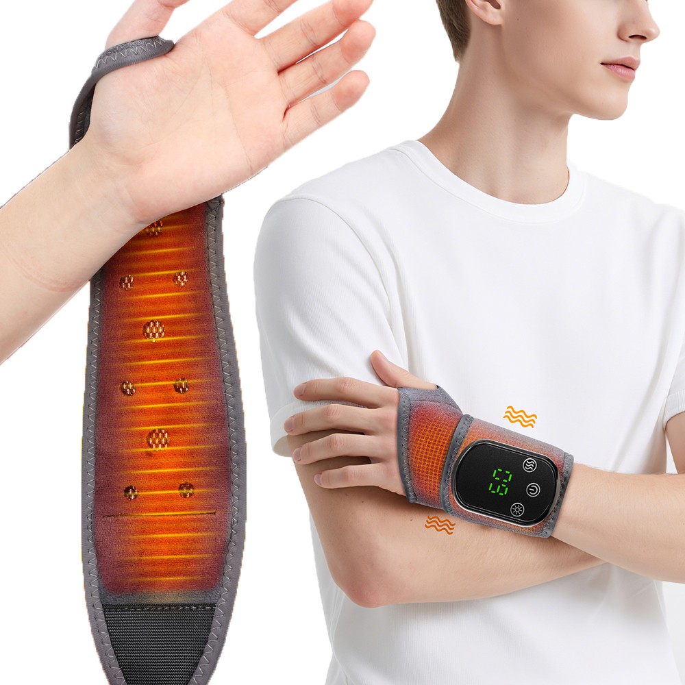 Cordless Foot Ankle Massager Wrist Hand Brace Heating Vibration for Pain Relief