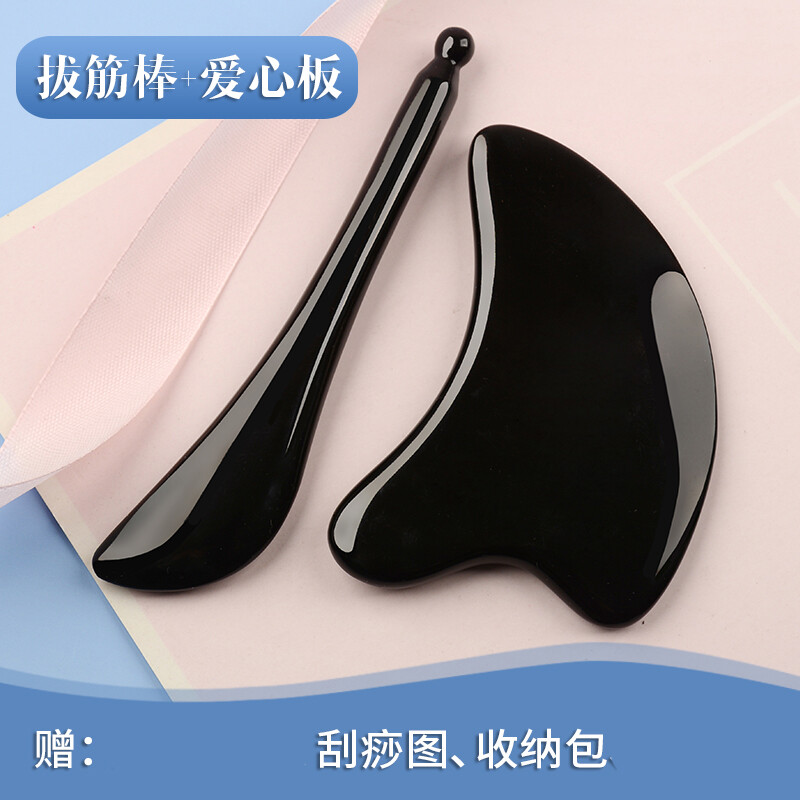 刮痧按摩板 天然人工养殖水牛角 拨筋棒 china health care Gua Sha natural tool 保健养生面部美容棒 眼部头部经络全身通用