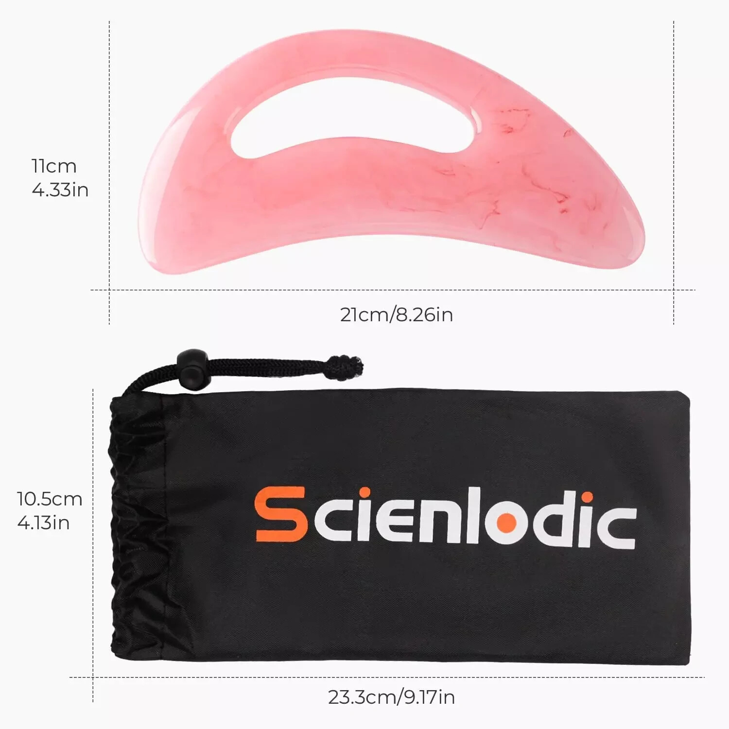 Scienlodic Gua Sha Massage Tool with Handle (Resin) Larger Guasha Scraping Tool