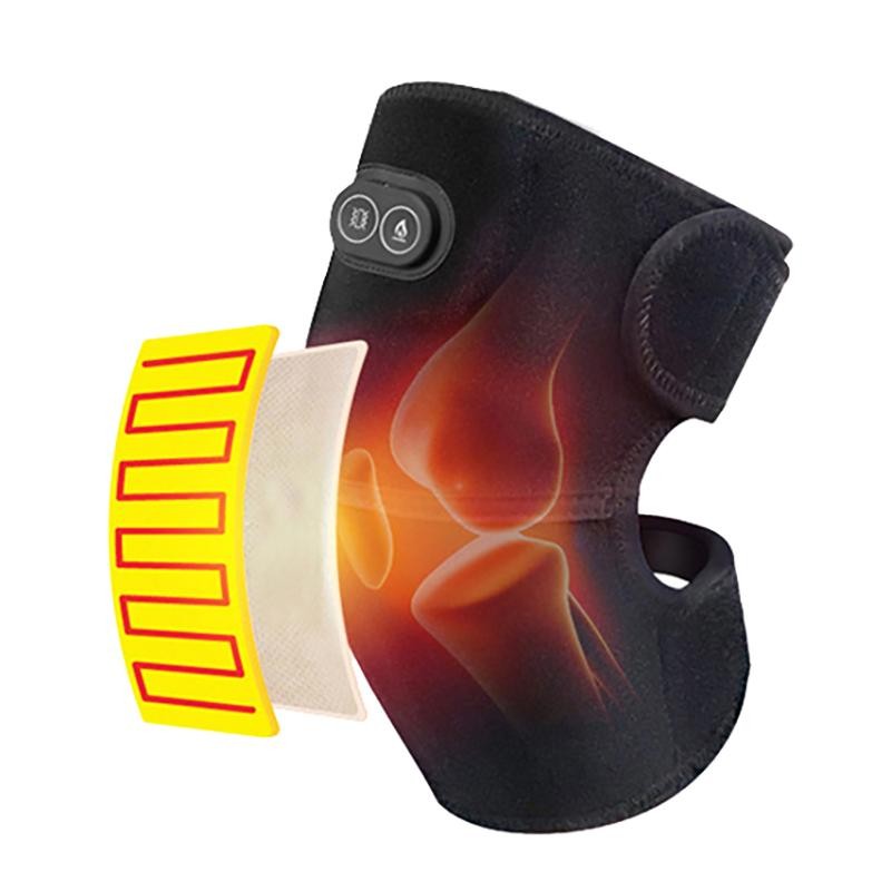 USB Electric Shoulder Brace Heated Knee Massager Vibration Massage Black Support