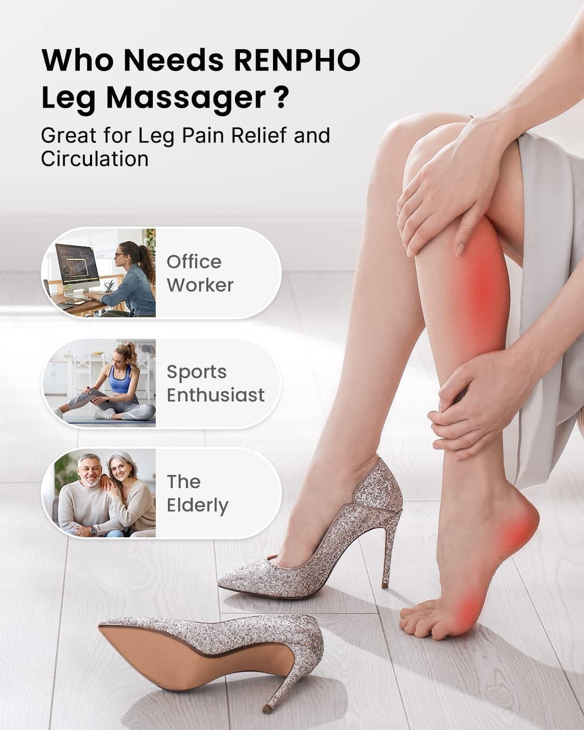 RENPHO Leg Massager FSA HSA Eligible, Compression Boots for Pain Relief Recovery