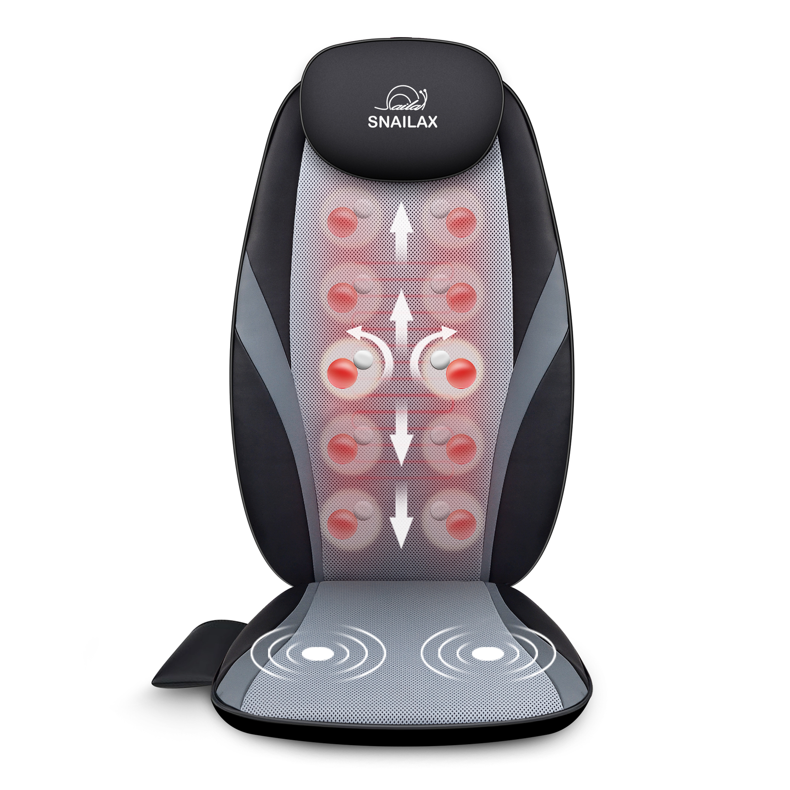 Snailax Massage Seat Cushion Heated Back Neck Body Massager Chair For Home&Car