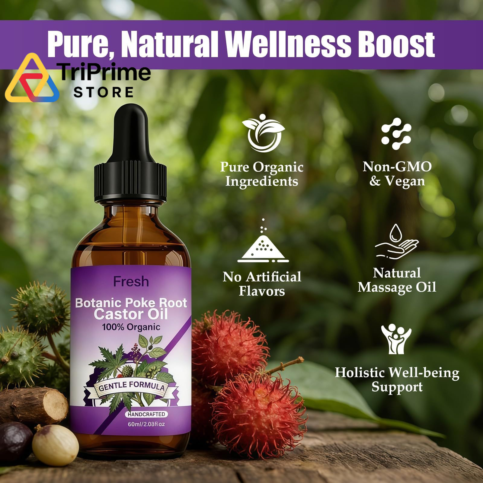 Poke Root & Castor Oil – Natural Herbal Massage 2.03 Fl Oz (Pack of 1)