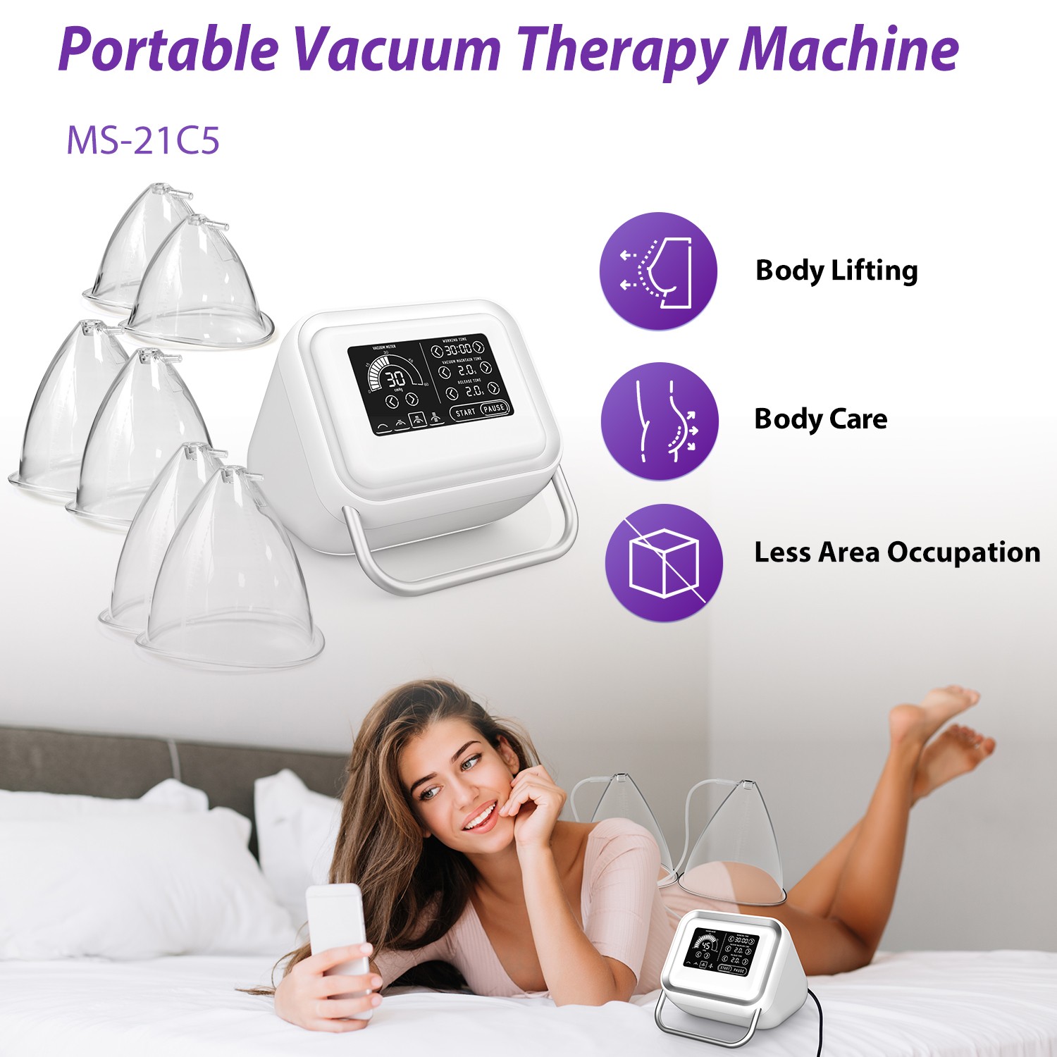 150ml Breast Enlargement Butt Lifting Machine Cupping Vacuum Massage Home Use