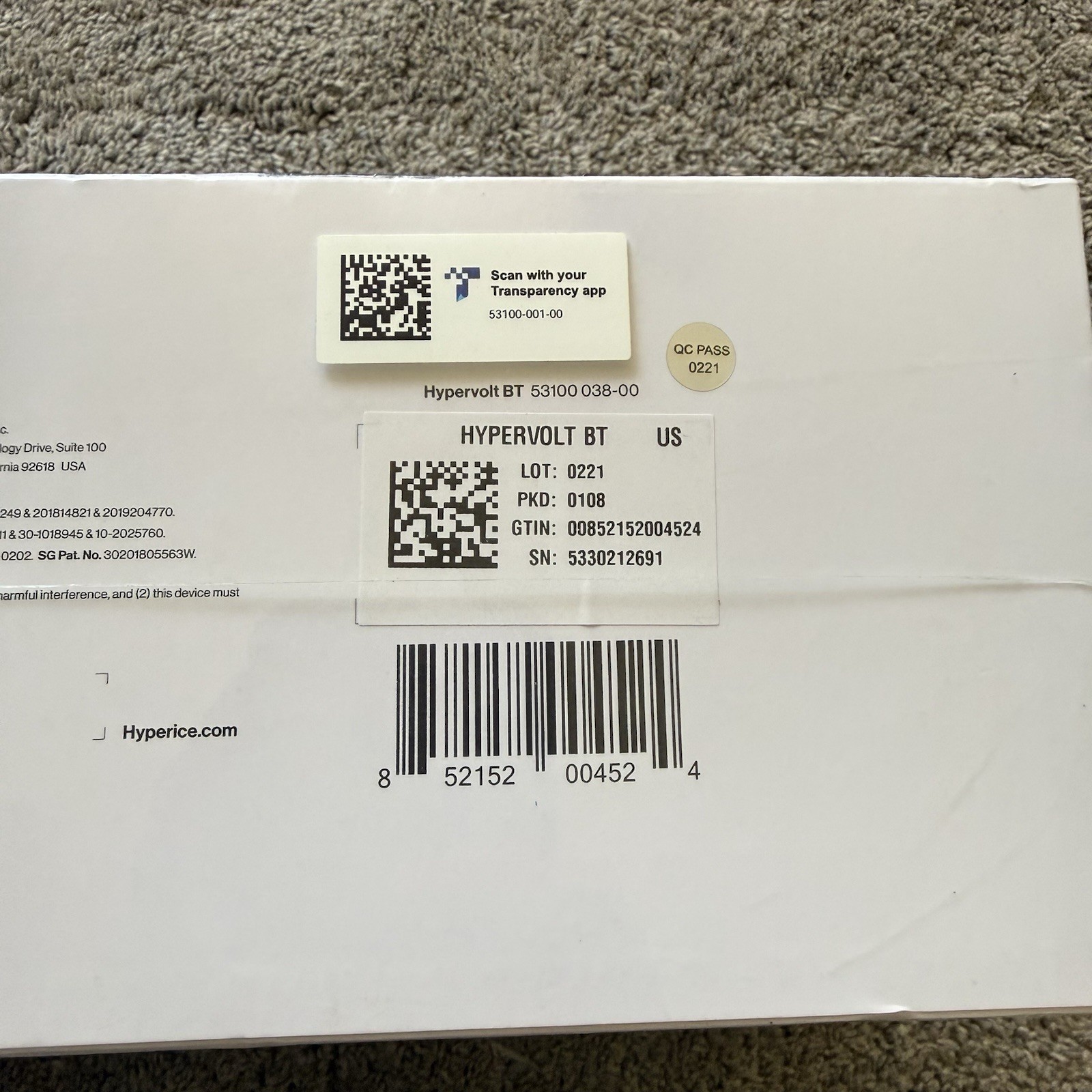 HyperIce-Hypervolt BT Bluetooth Percussion Massage Device-Silver (New Unopened)