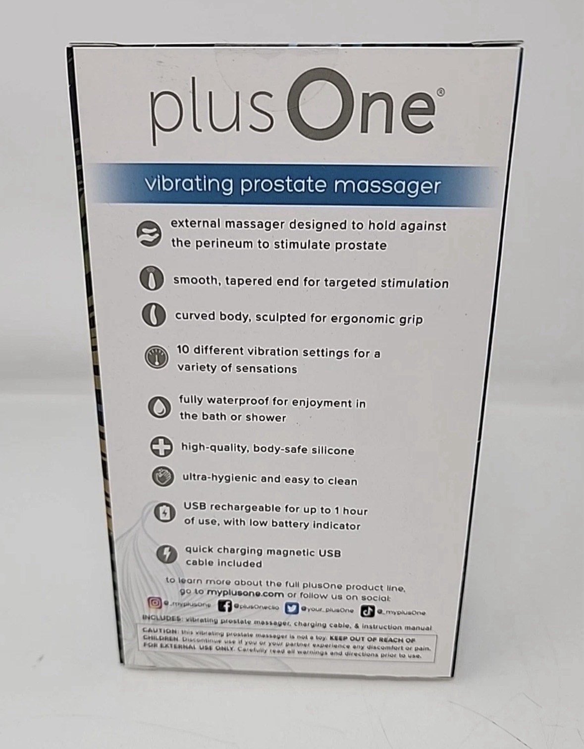 NEW SEALED Plus One Vibrating Prostate Massager Rechargeable & Waterproof