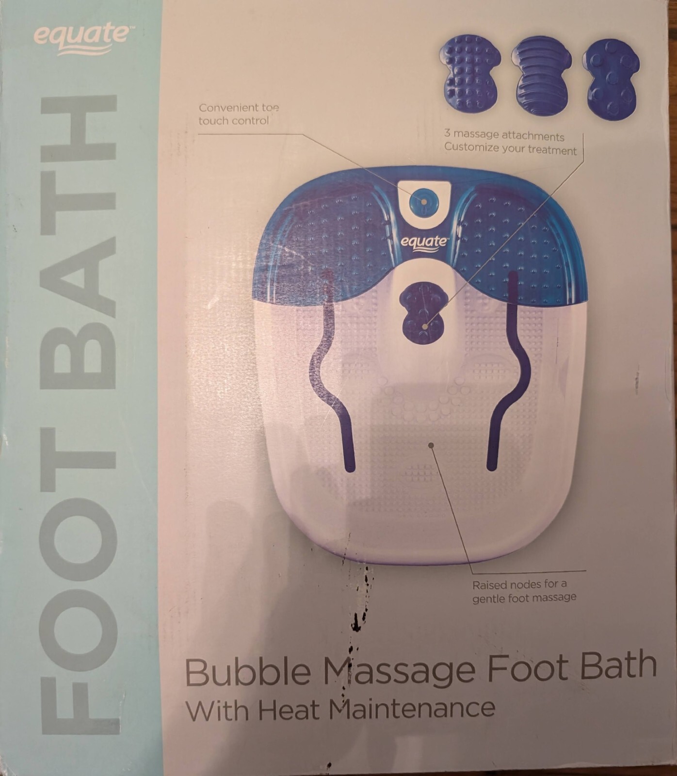 Equate Toe Touch Control Bubble Massage Foot Bath