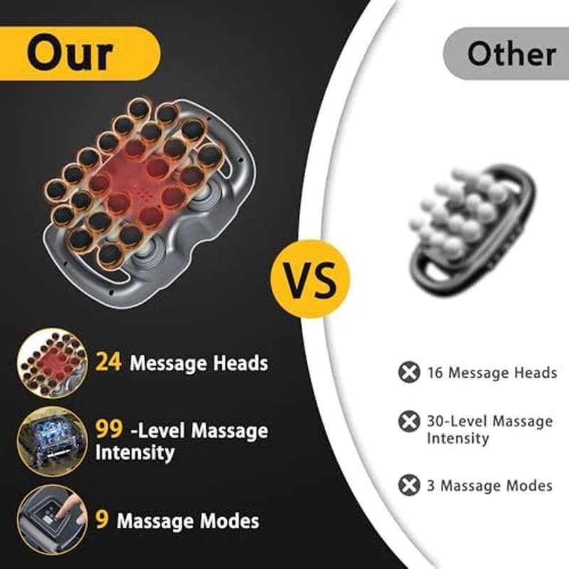24-Head Fascia Gun High-Frequency Vibration Body Massage Gun Back Waist Massager