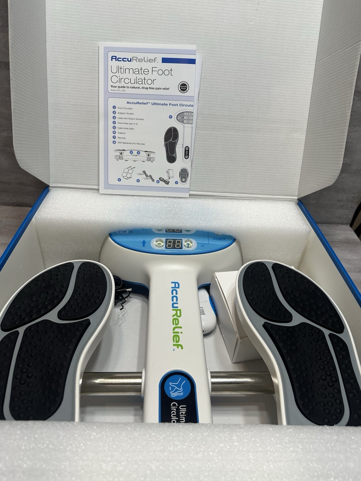 AccuRelief Ultimate Foot Circulator w/ Remote – EMS Muscle Stimulator ACRL-5500