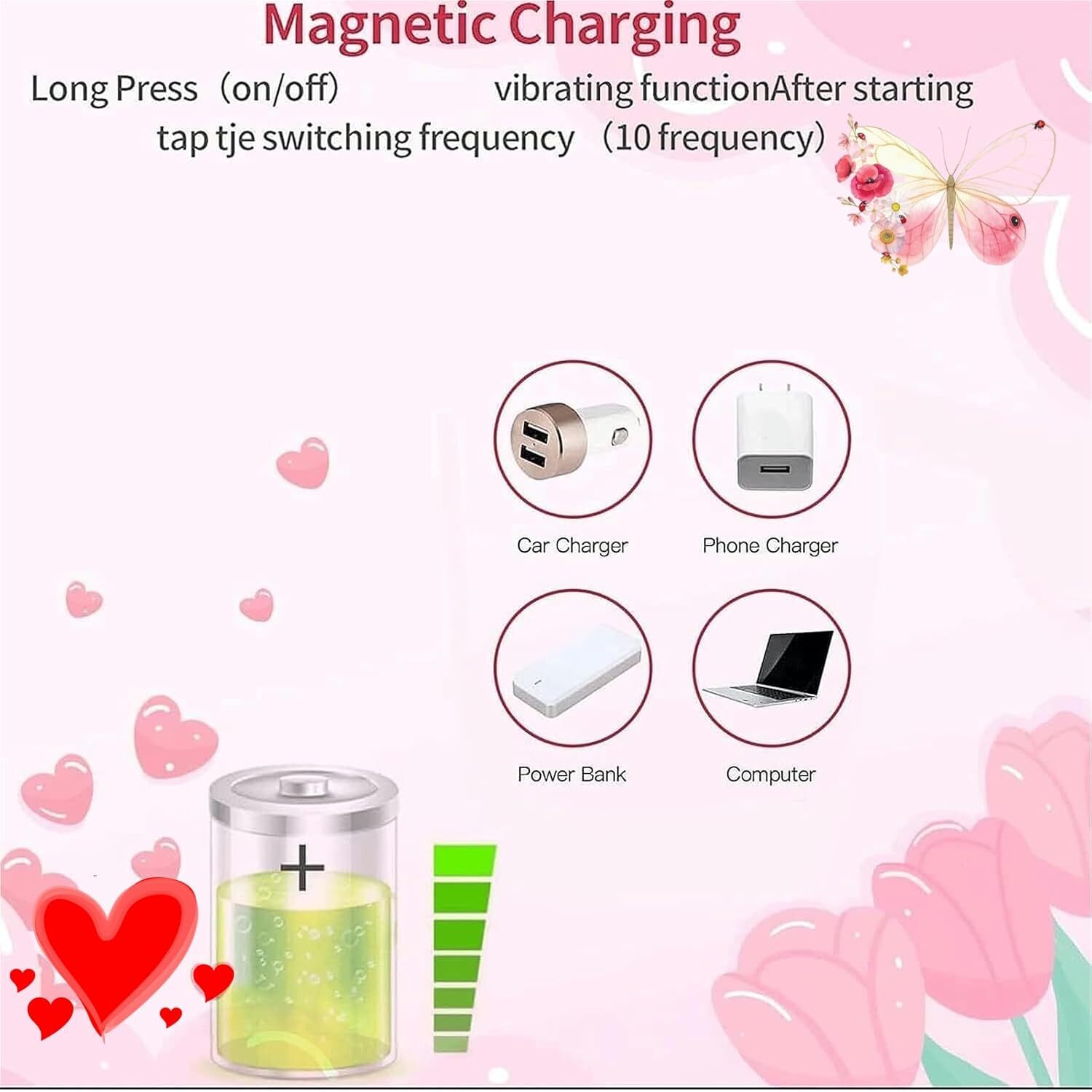 Powerful 2025 Rose Vibratoer Stimulator,10 Speed Rose Viboator for Women RED