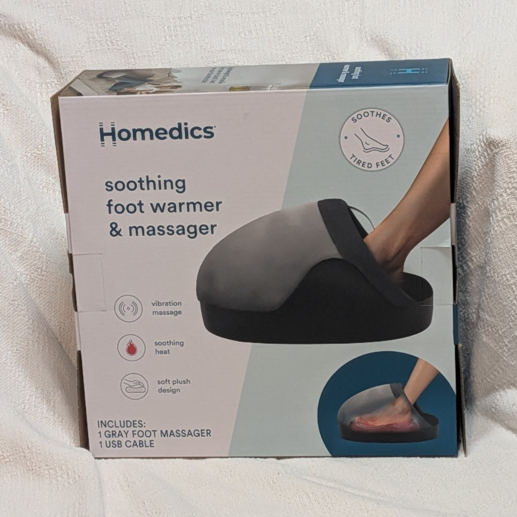 HoMedics Heated Vibrating Foot Warmer Massager Gray USB HoMedics FL-W100