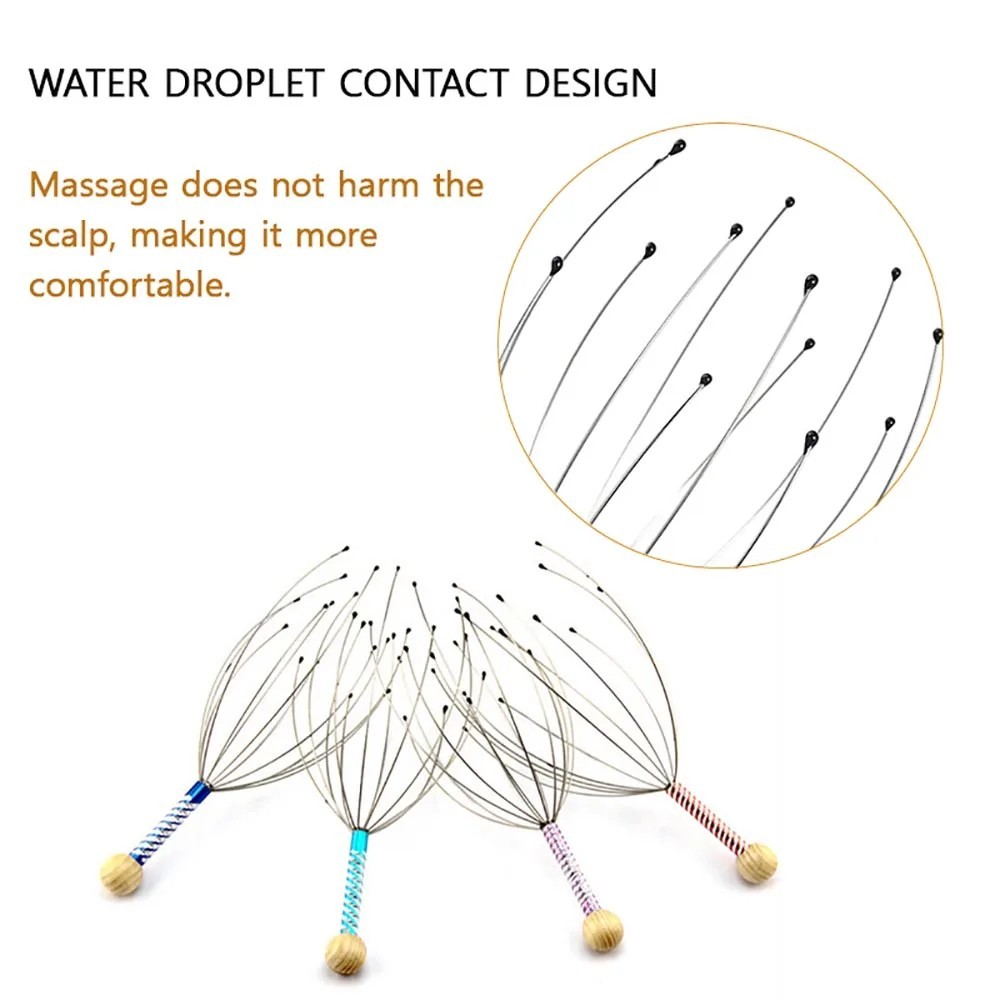 2pc Head Massager Scalp Scratcher Stress Relief Octopus Claw Relaxer Brain Tool