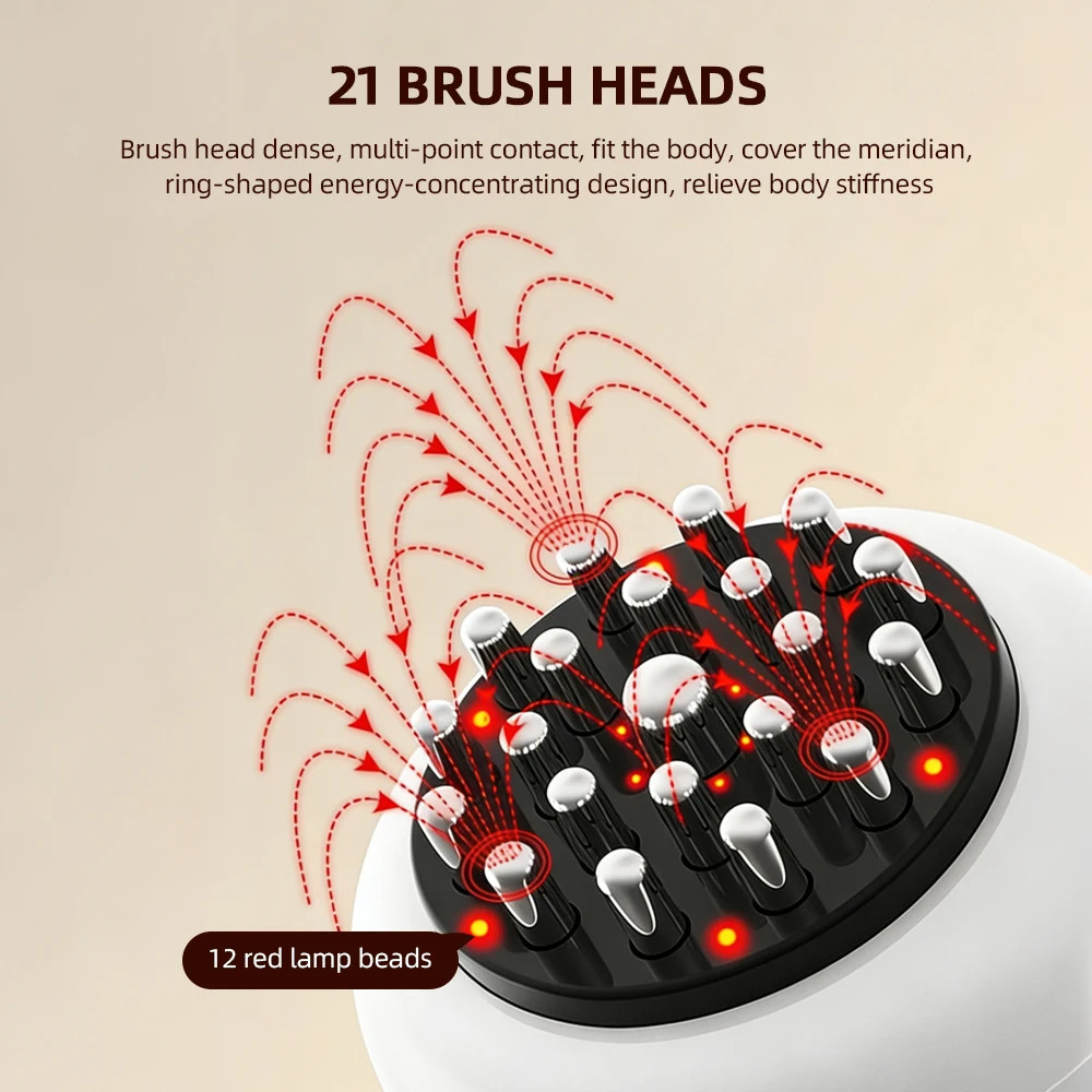 Electric Meridian Brush Vibration Guasha Body Massager Body Scraping Massage Com