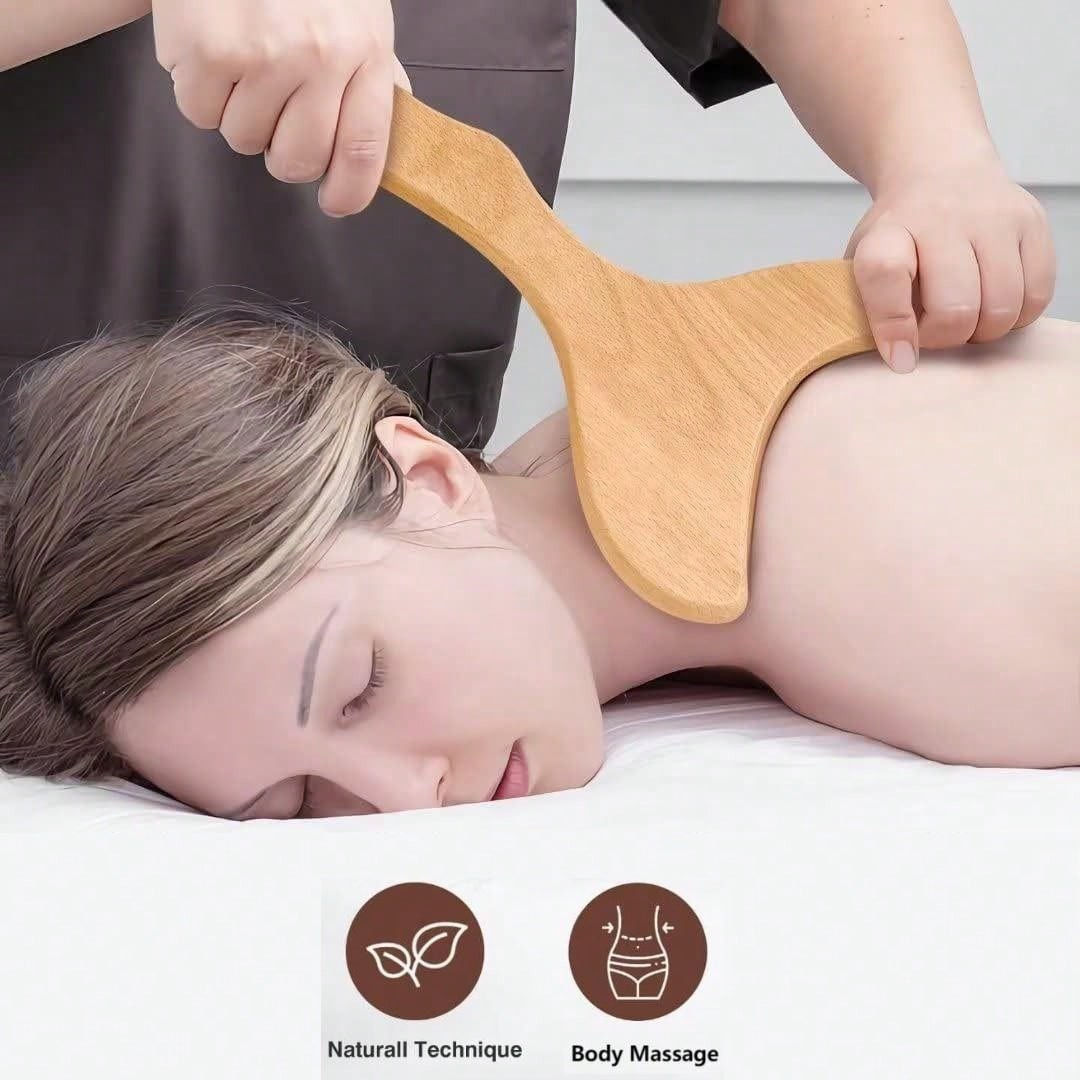 8pc Wooden Body Massage Tool Set Rollers Gua Sha Rope for Muscle Relaxation