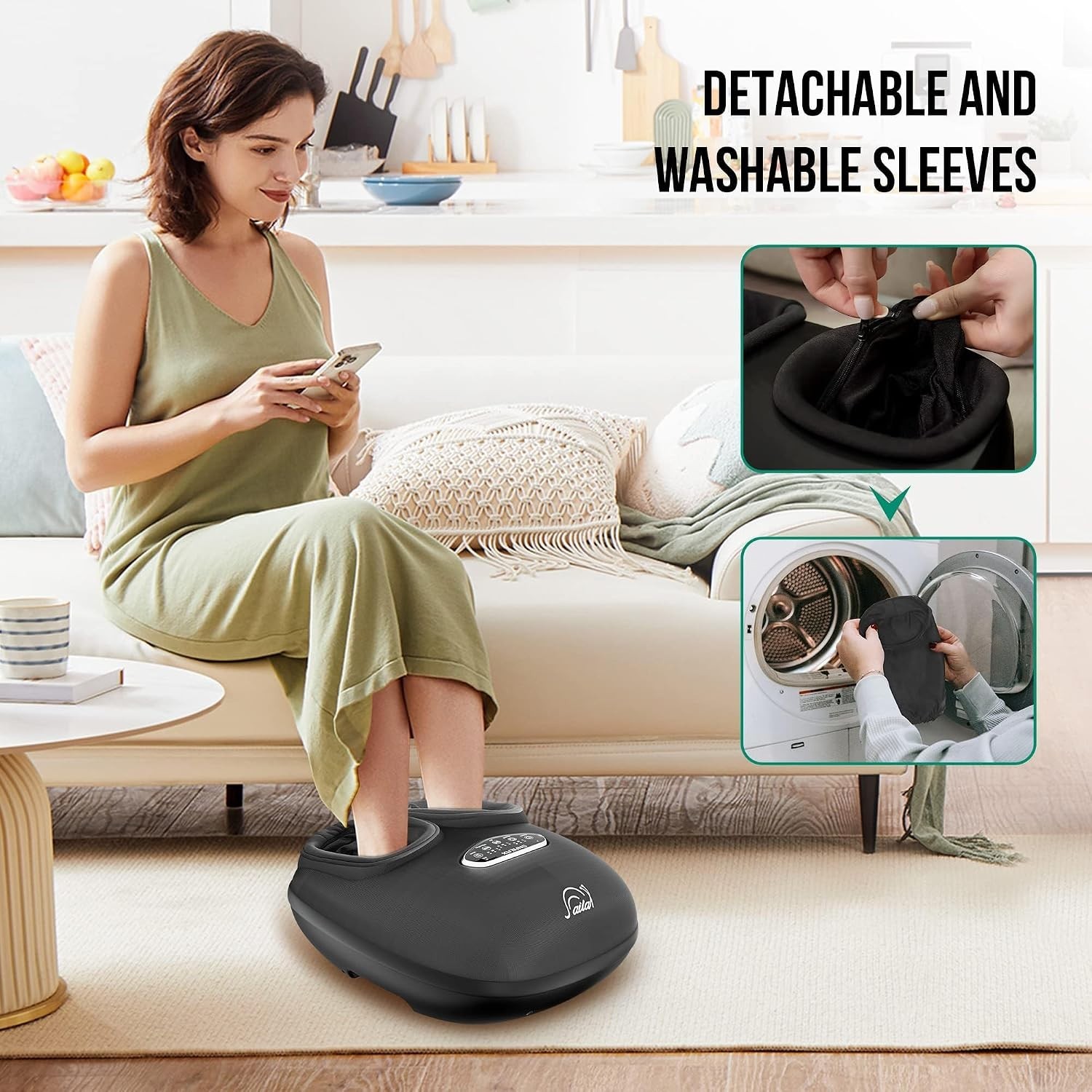 Snailax Shiatsu Foot Spa Bath Massager with Heat Foot Soake Tub Remote Control