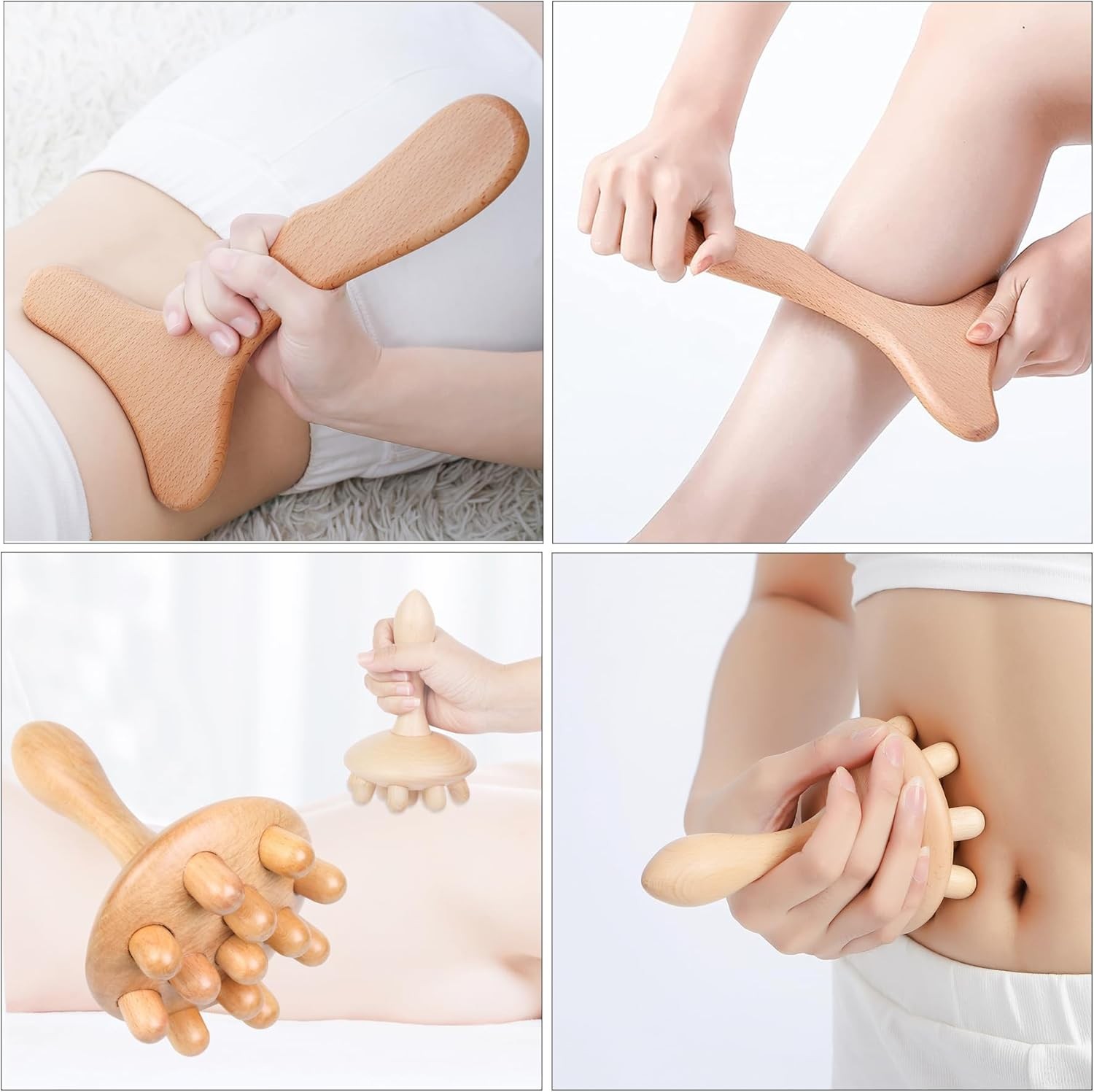 Wood Therapy Massage Tools 5-in-1 Lymphatic Drainage Massager Maderoterapia Kit