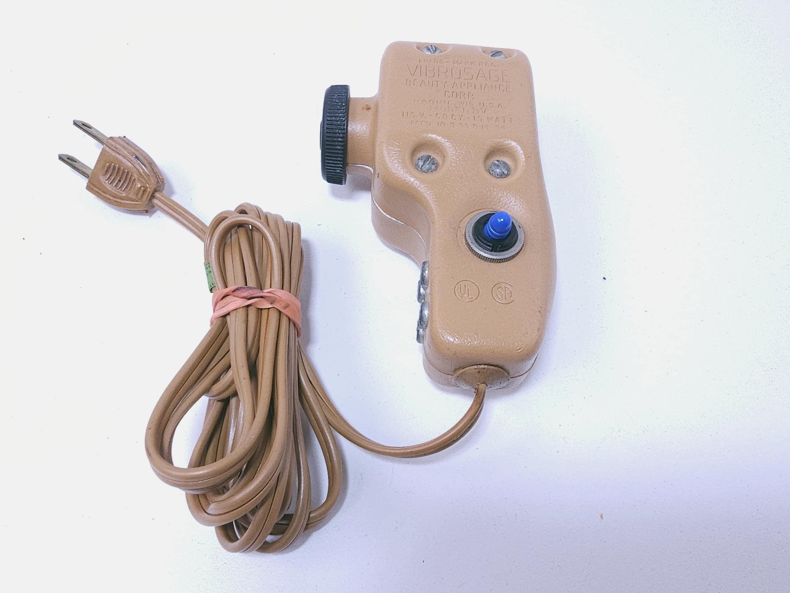 Vintage Vibrosage Electric Massager Model BV w/ Original Box Attachments Works