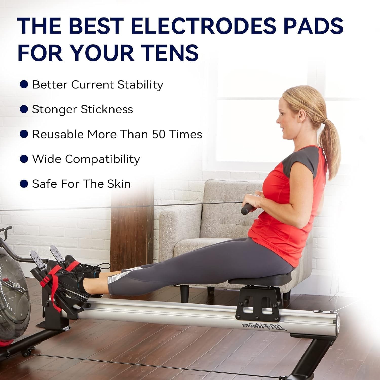 Upgraded 10-Pack TENS Unit Replacement Pads – Large Size (2″X5″) Stronger Self-