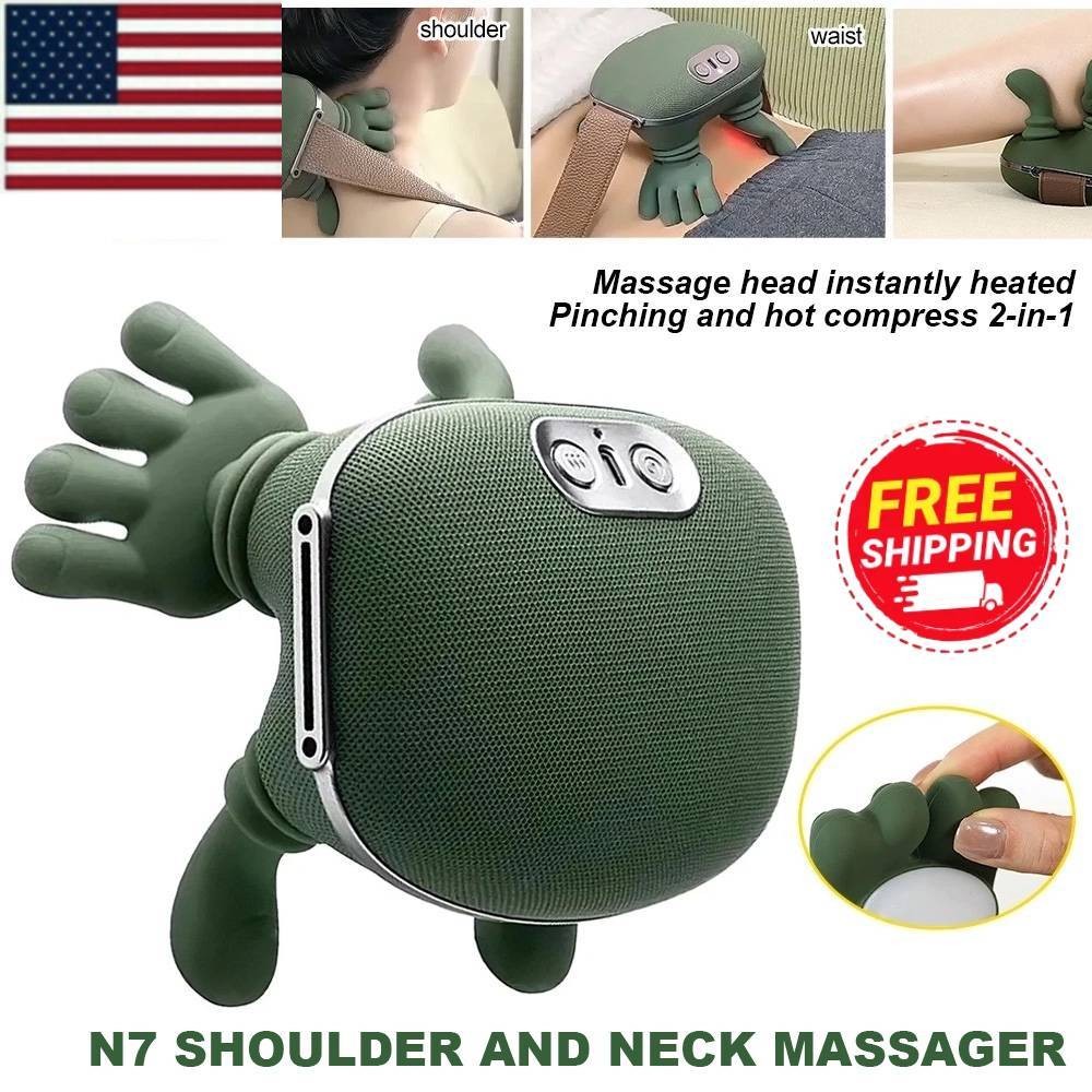 Electric Neck & Shoulder Massager with Heat Shiatsu 4D Kneading Pain Relief TOP