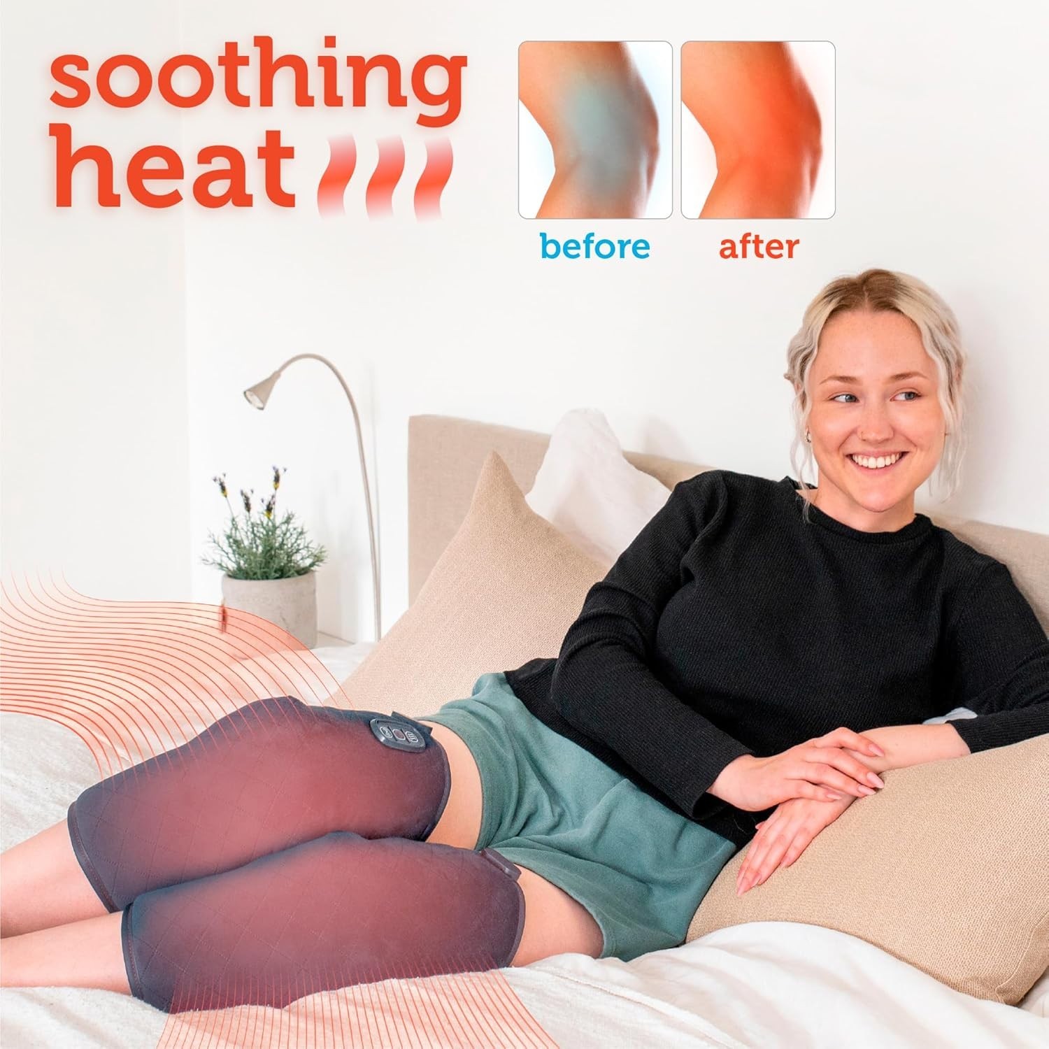 2pc COMFIER Heated Knee Massager Wrap – Heat Therapy Pad for Pain Relief NEW