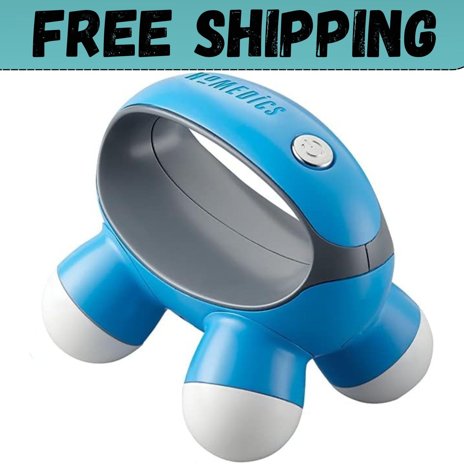 Homedics, Quatro Mini Hand-Held Massager with Hand Grip, Battery Operated.