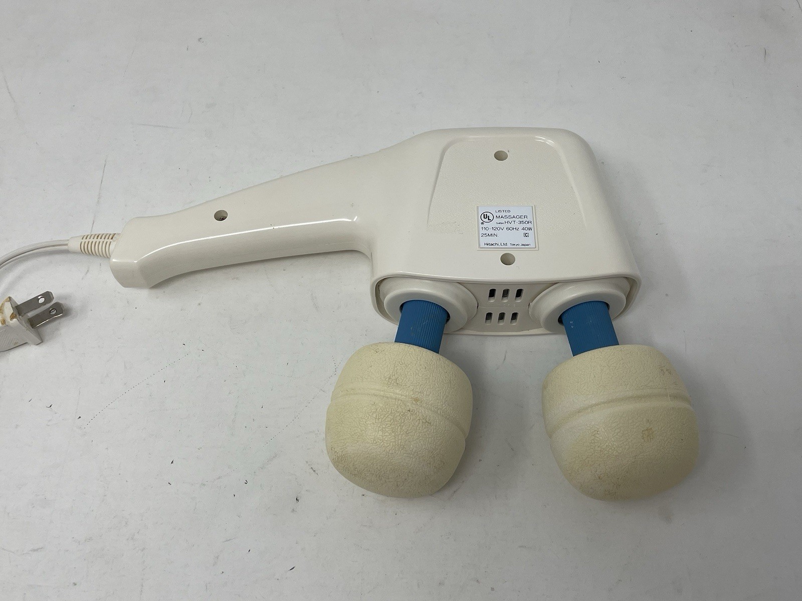 READ Vintage Hitachi Dual Twin Heads 2 Speed Electric Massager HVT-350