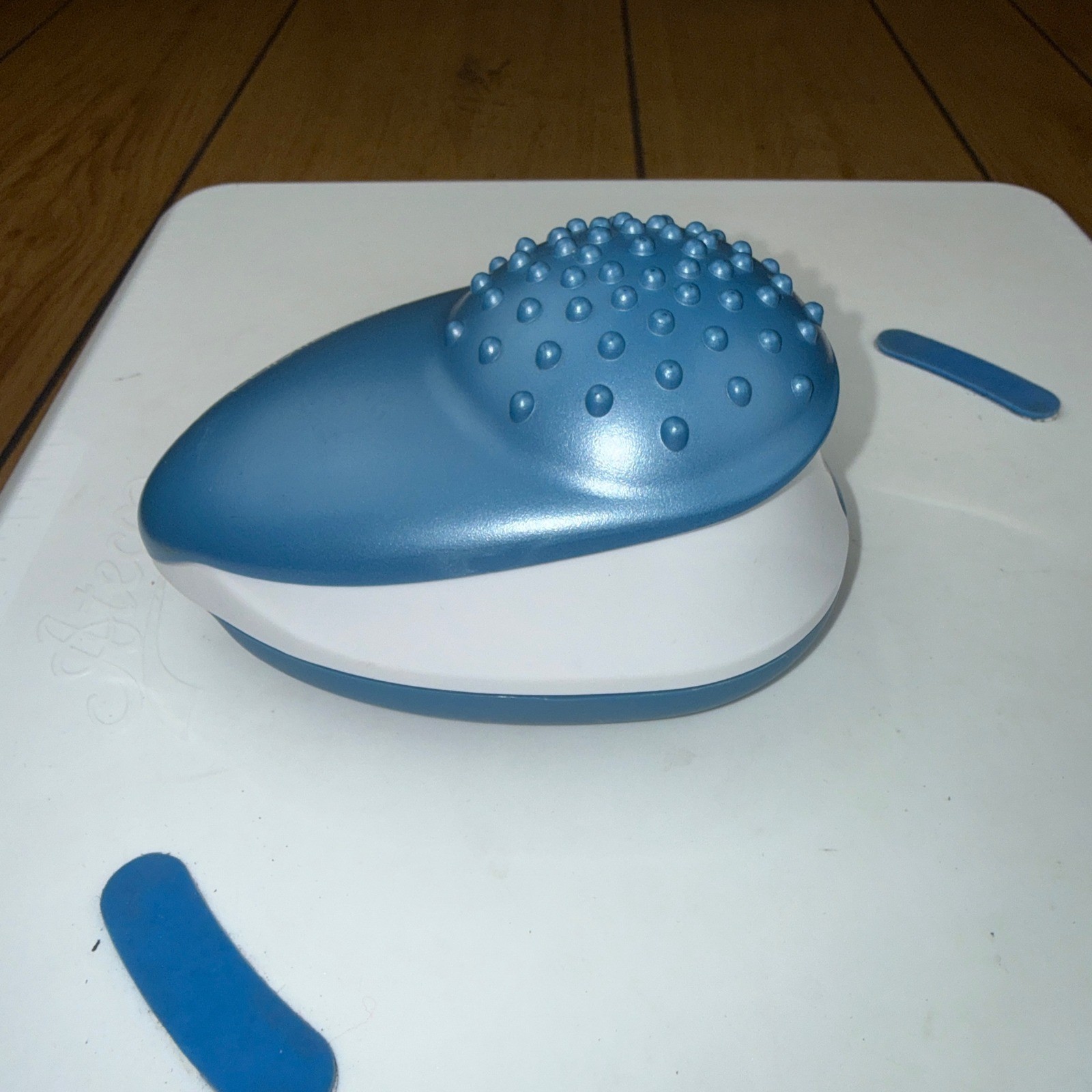 Lumiscope Mini Handheld Massager Portable Blue White 2-Speed Vibration Travel