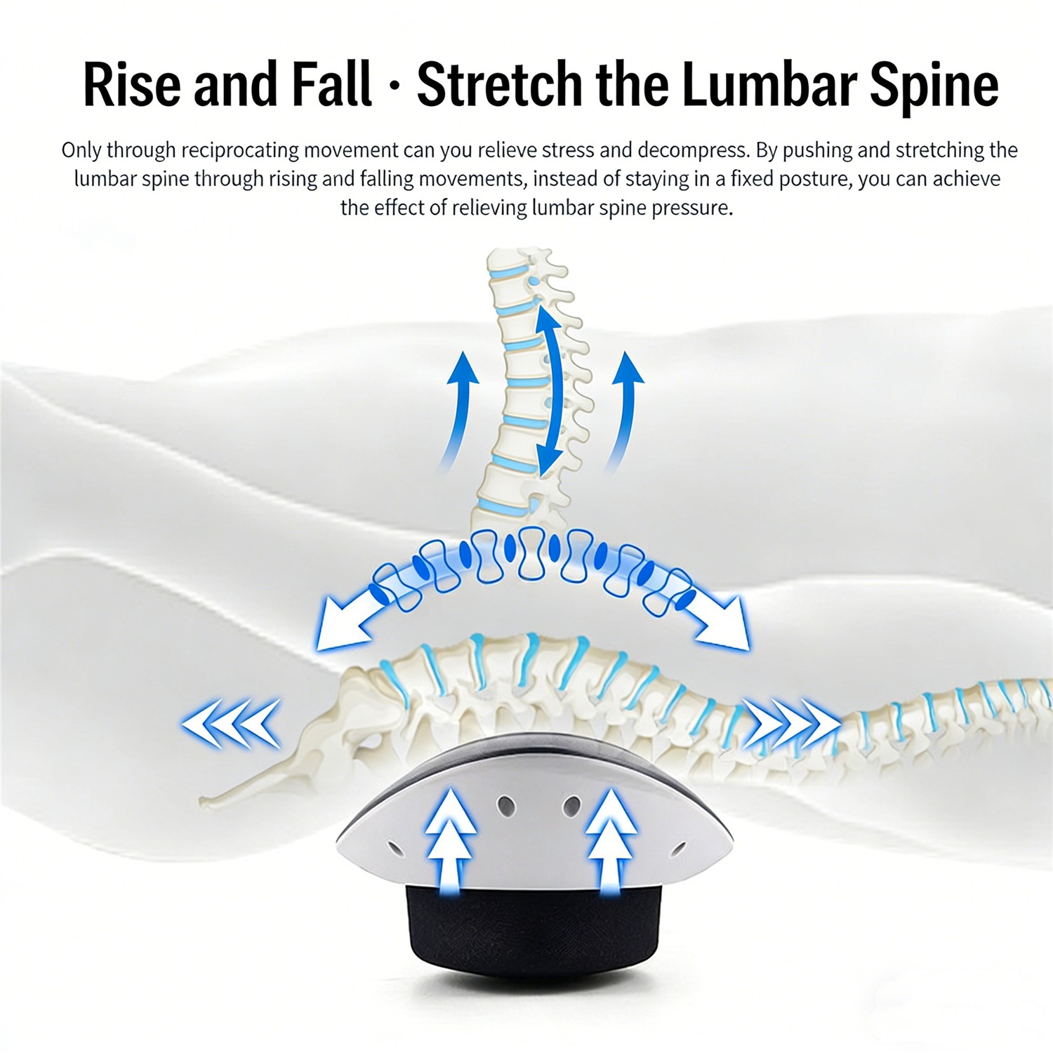 Electric Back Stretcher Lumbar Traction Device with Heat Vibration Pain Relief