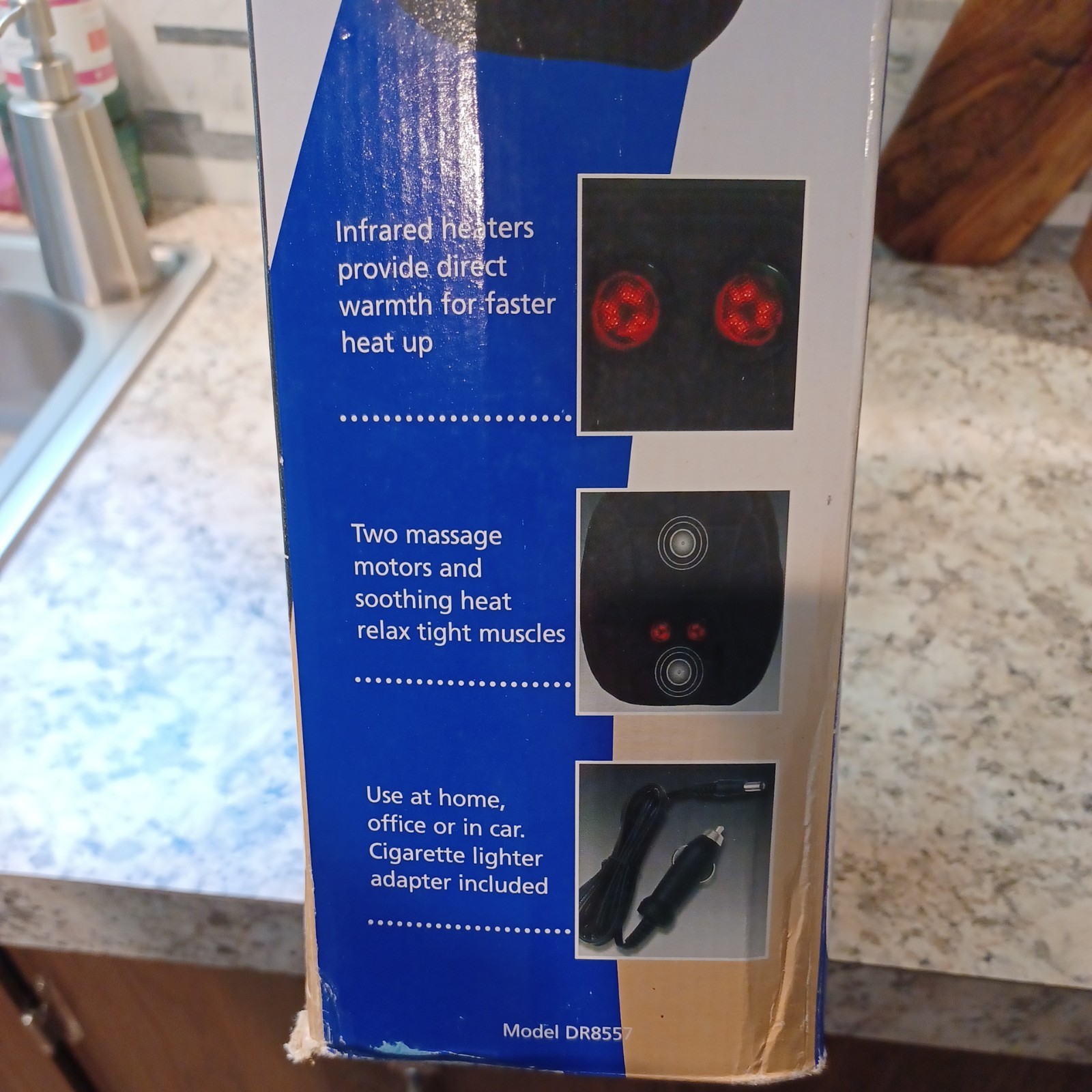 Dr. Scholls Back cushion Massager With Heat car adapter included never used