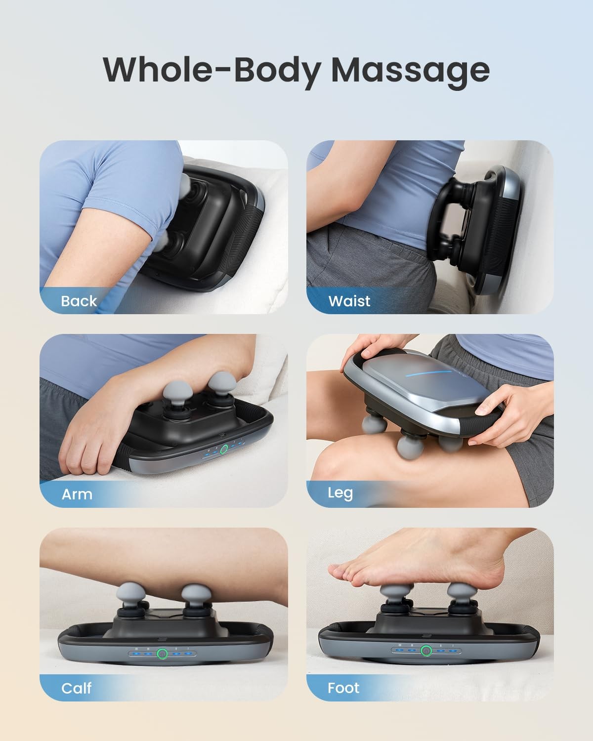Massage Gun Deep Tissue, Handheld Neck Massager with Replaceable Black