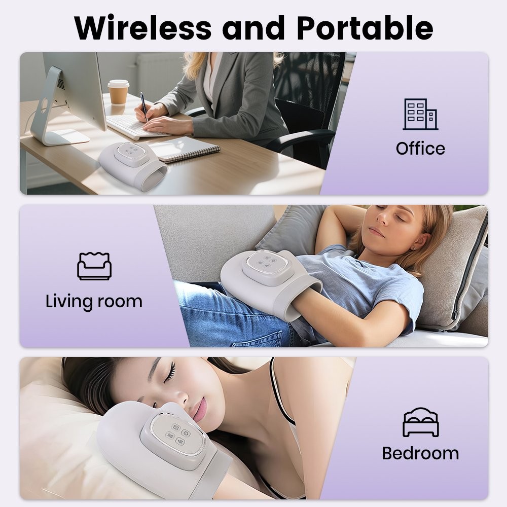 Updated Electric Hand Massager with Heat and Compression Wrist Finger Massage