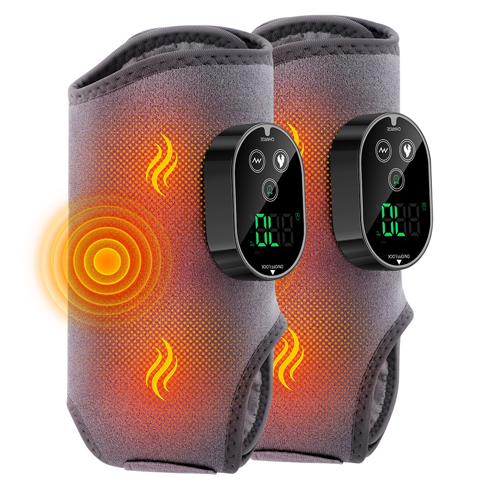 2Pack Electric Foot Ankle Massager Pain Relief 6 Heat Levels, 3 Vibration Modes