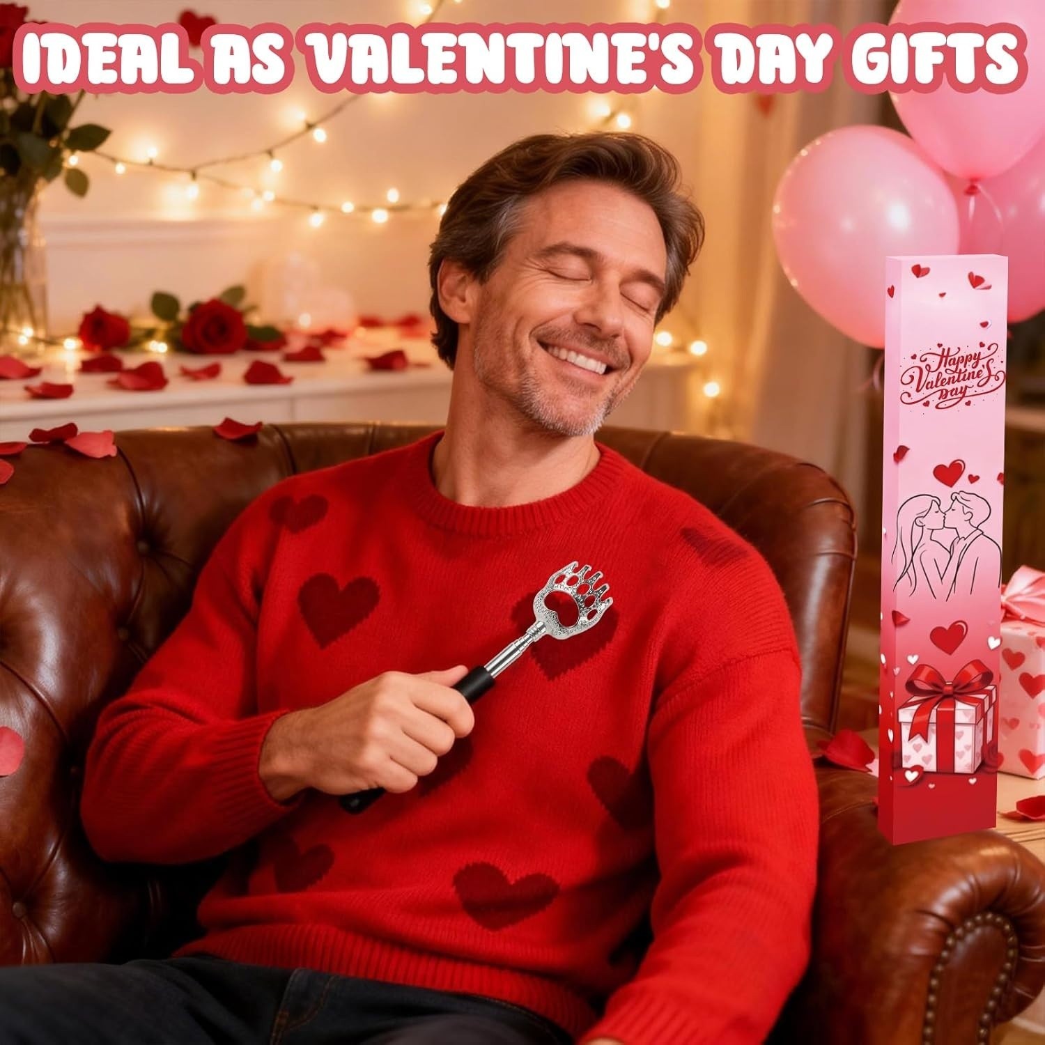 WOVTE Extendable Back Scratcher Valentine Gift for Him Her Family
