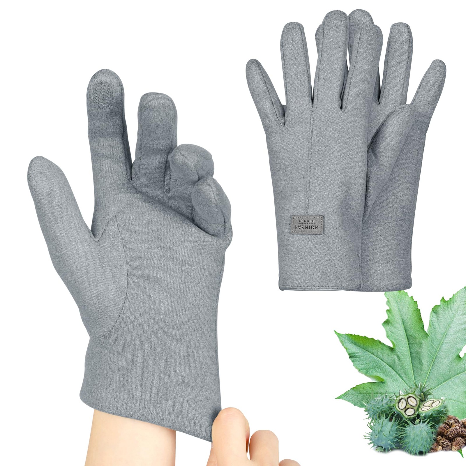 2 Pcs Castor Oil Pack Wrap for Hands, Organic Gray