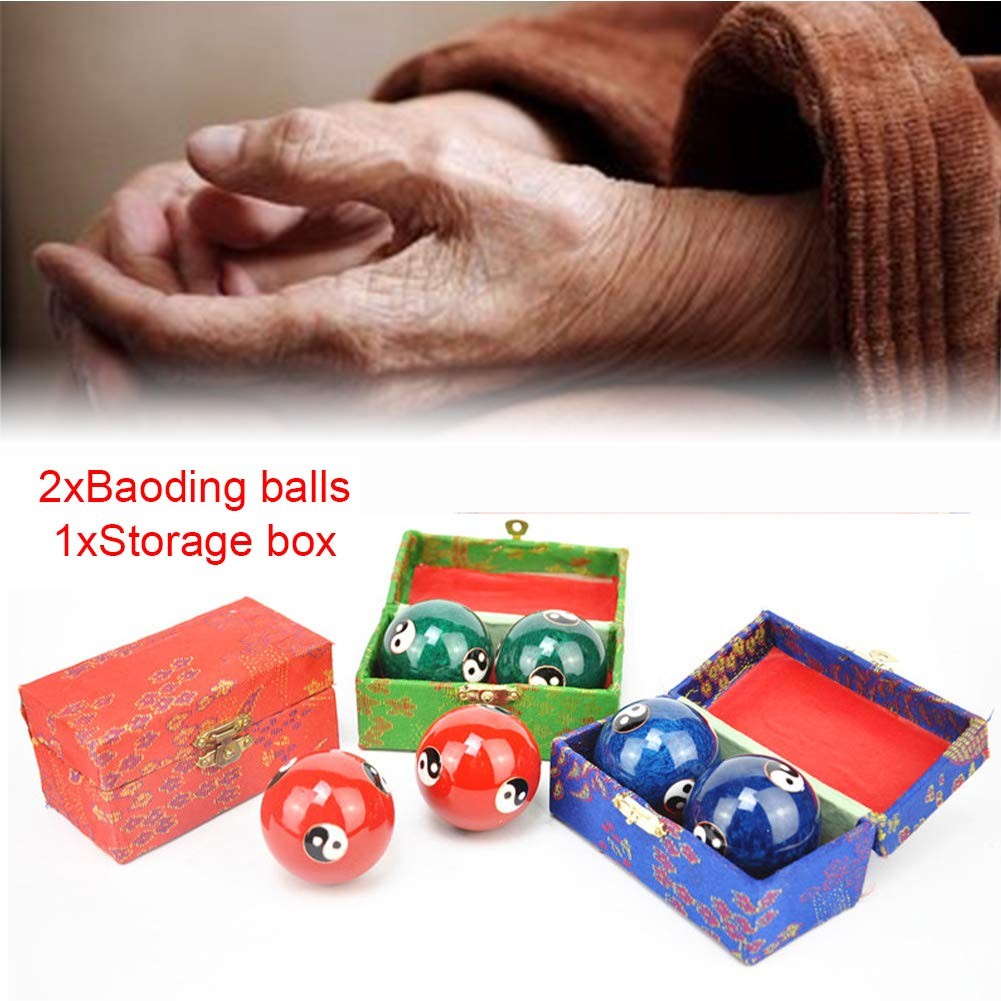 2Pcs Chinese Health Exercise Stress Baoding Balls, Meditation Massage Handbal…
