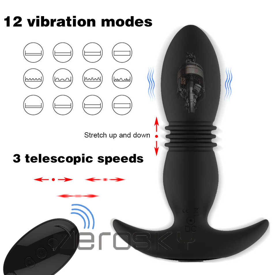 Powerful Prostate Massager Telescopic Motor Male Waterproof Vbrators Health NEW