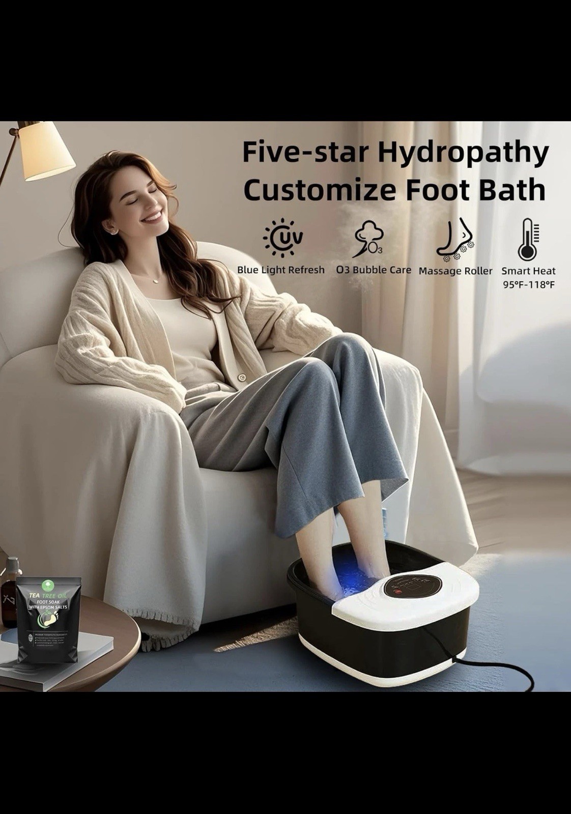 closewave Foot Spa Bath Massager with Heat, UV & Ozone Bubbles,Shiatsu…