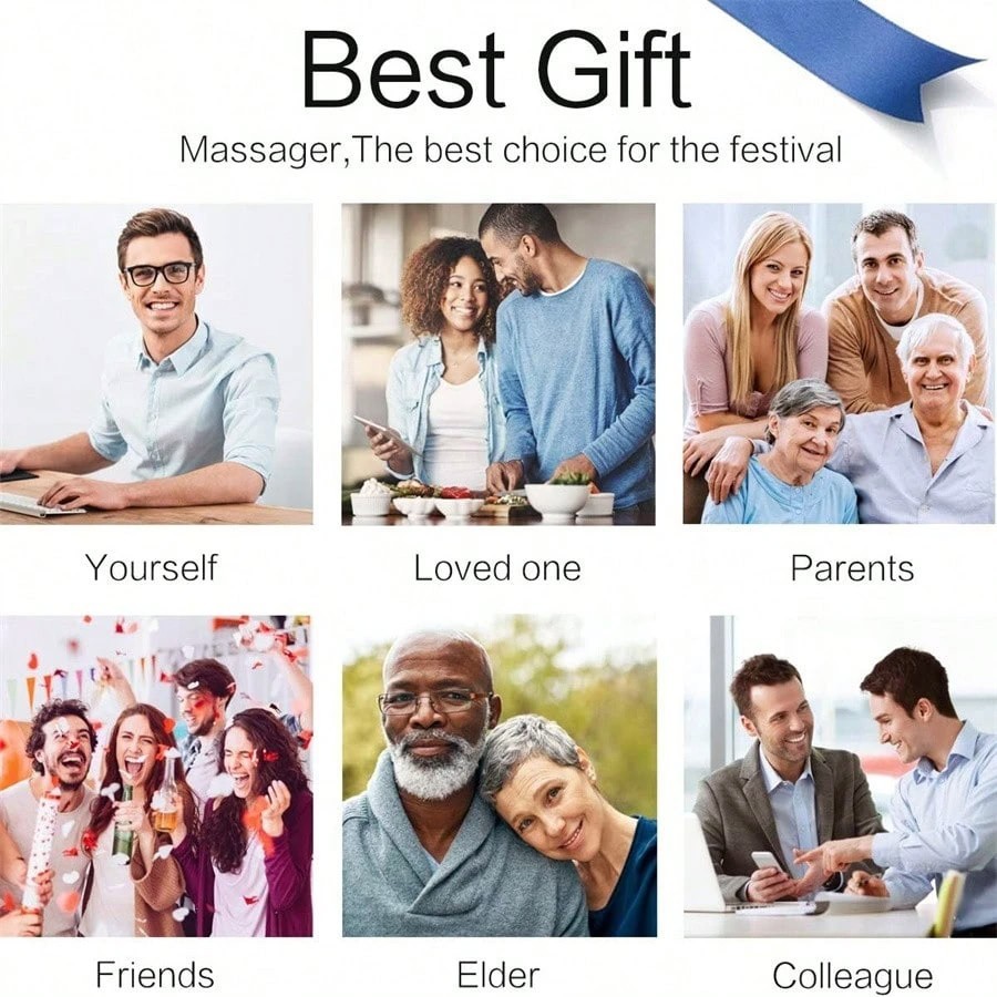 3D Neck Shoulder Back Massager with Heat Deep Kneading Massage Pillow