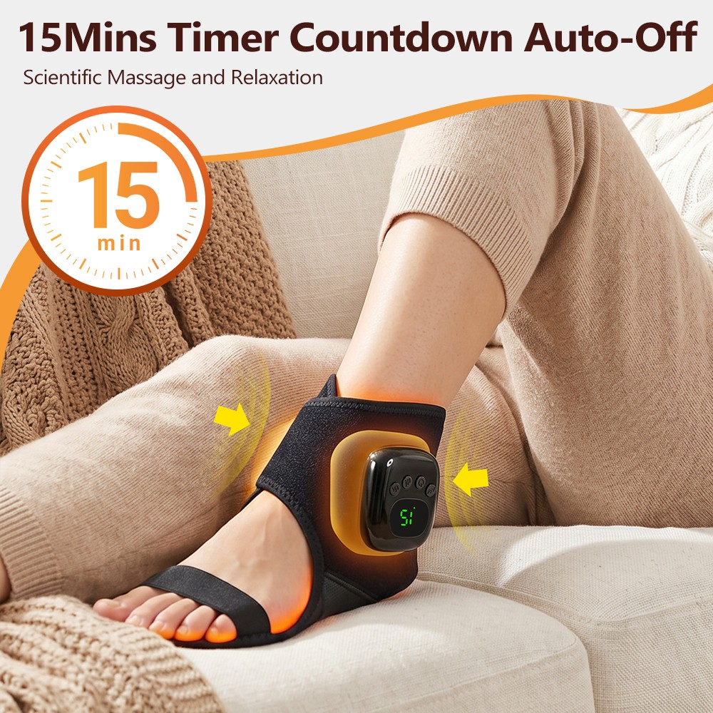 2/1pcs Foot Ankle Massager for Circulation, Pain Relief w/ Heat and Compression