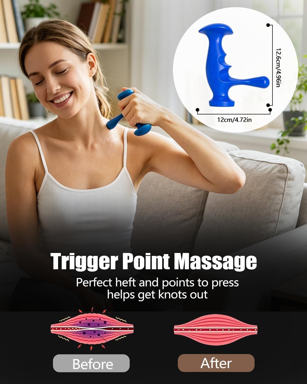 Trigger Point Massage Tool Set (3 pcs) – Deep Tissue, Fascia Release & Full B…