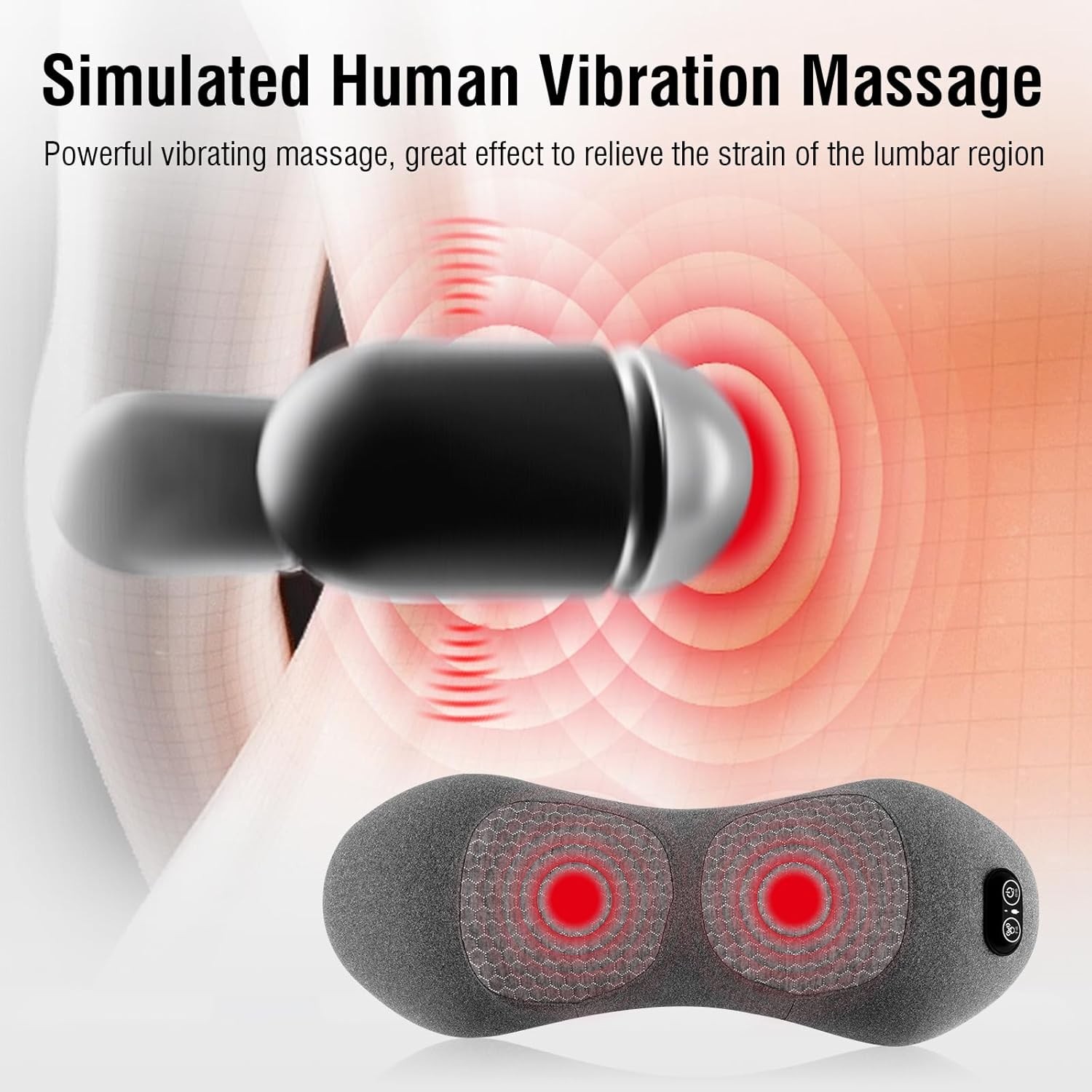 3-in-1 Electric Lumbar Support Pillow with Heat Massage Air Lift Ergonomic