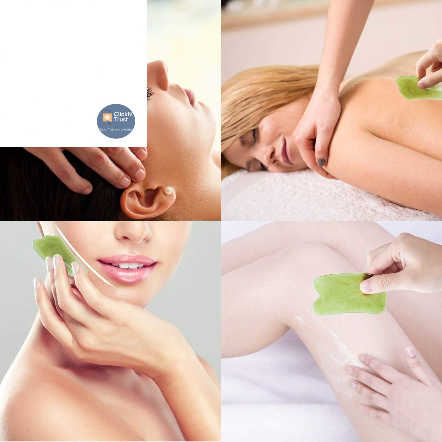 YUYONGTANG 7 Pieces Gua Sha Scraping Massage Tool,Natural 7 Piece Set, Green