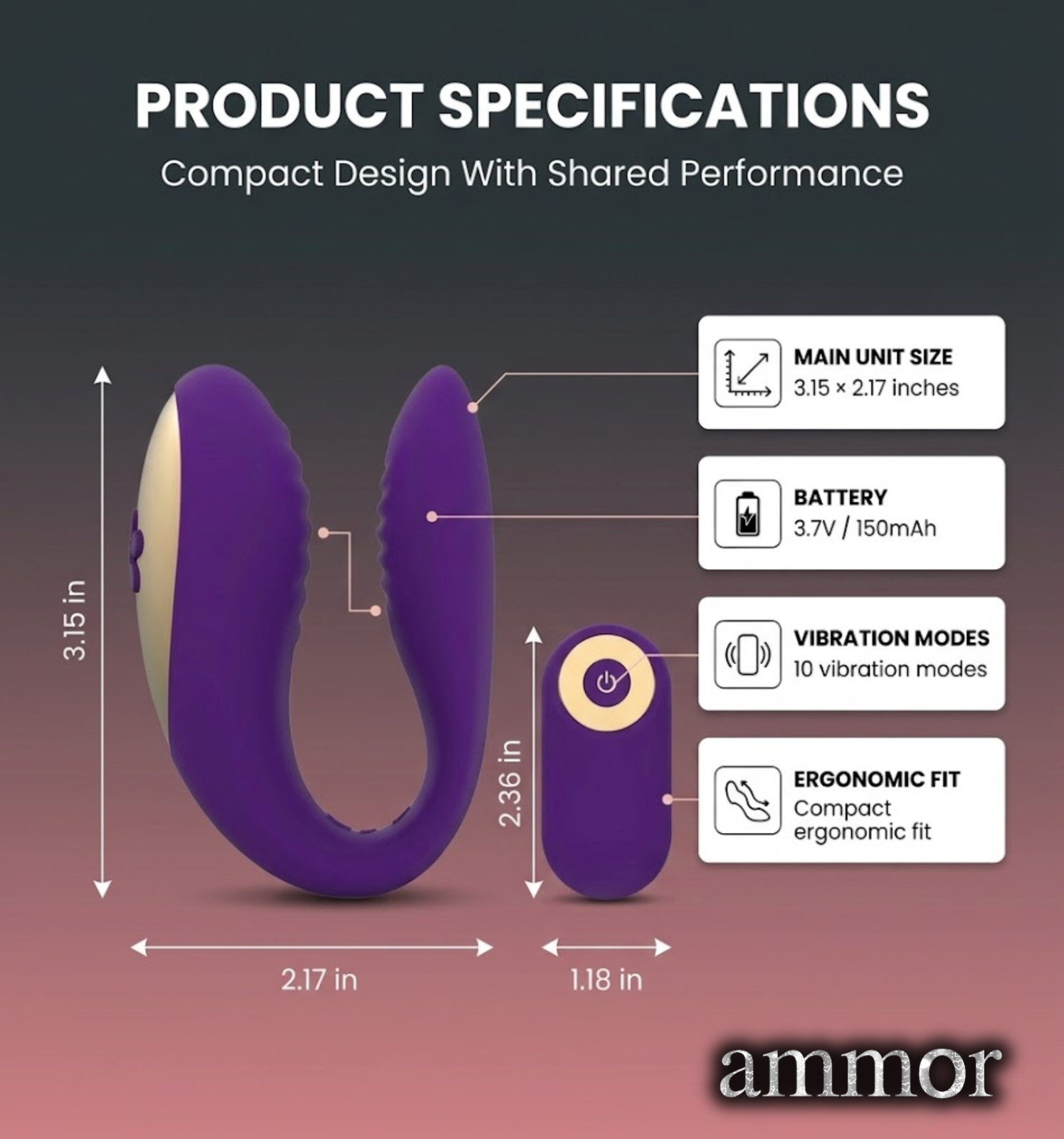 Sec Duo Rechargeable Silicone Couples Vibe