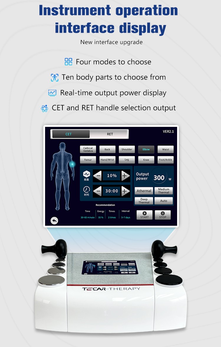 Professional Tecar Therapy Machine CET RET Rehabilitation Pain Relief Face Lift