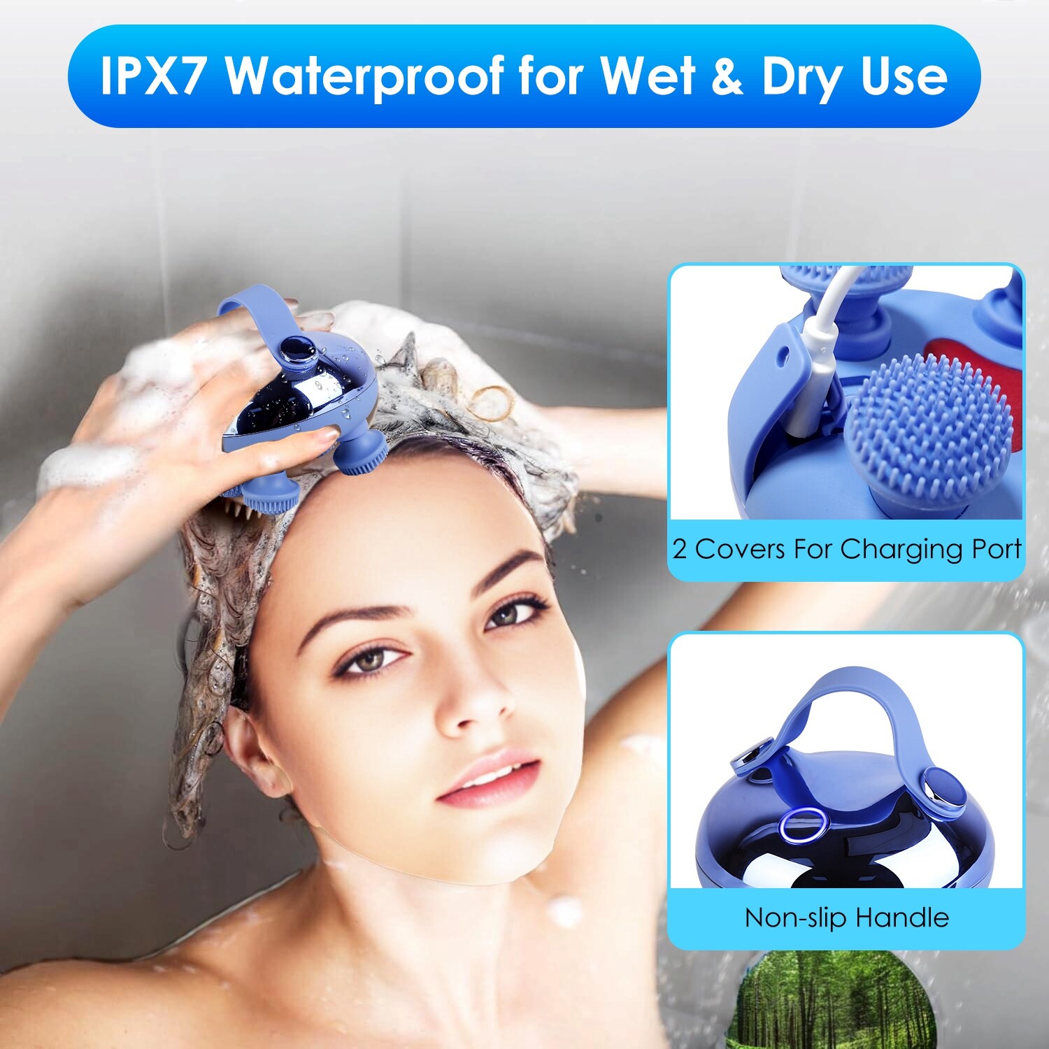 Electric Scalp Massager IPX7 Waterproof Full Body Head Massage & Pet Massager